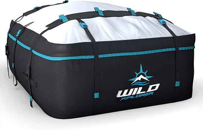 Rooftop Cargo Carrier - 15 Cubic Feet (L), Waterproof Soft Shell Car Roof Cargo Carrier, Heavy Duty Car Top Luggage Cargo Bag with Patented Door Hooks and Non-Slip Mat