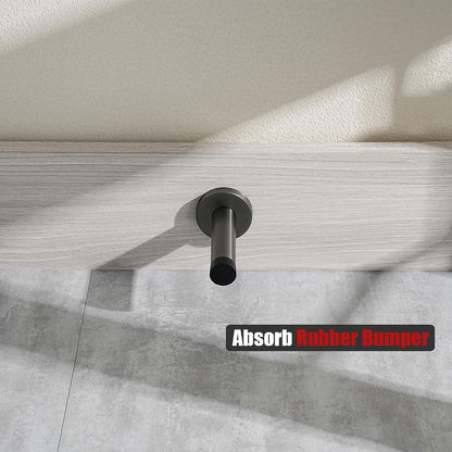 JQK Door Stopper, 304 Stainless Steel Thicken 1mm Sound Dampening Door Stop Bumper Wall Protetor 2 Pack, Brushed Grey, DSB5-GY-P2