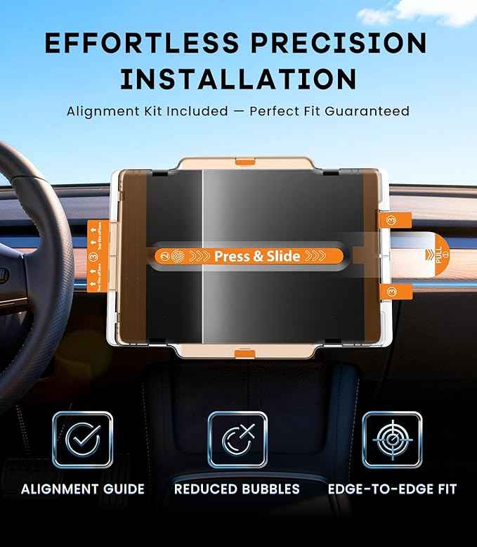 PandaShield Screen Protector for Tesla Model 3 Highland (2026-2024) & Model Y Juniper (2025) 15.4-Inch, HD Tempered Glass with Alignment Kit, 9H Anti-Scratch, Anti-Fingerprint