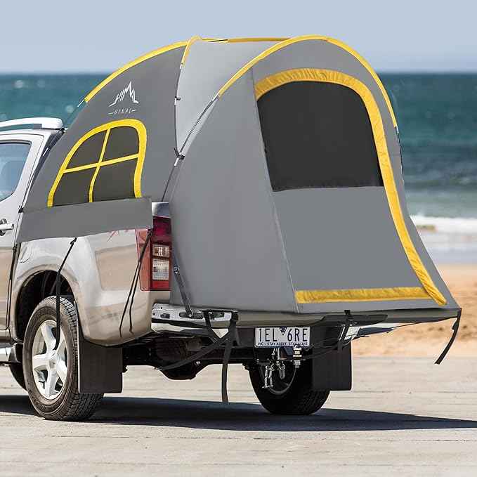 Pickup Truck Tent, Waterproof PU2000mm Double Layer for FT Truck Bed, Portable Bed Tent for Camping