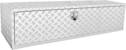 VEVOR Underbody Truck Box, 60"×24"×24" Pickup Storage Box, Heavy Duty Aluminum Diamond Plate Tool Box with Lock and Keys, Waterproof Trailer Storage Box with T-Handle Latch for Truck, Van, Trailer