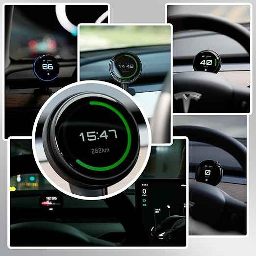 TITA 1.8" Smart Display Pro for Tesla Model 3/Y, with Magnetic Charging Mount, Zero-Delay Tesla Data Sync, HUD for Model 3, Model Y, Model 3 Highland