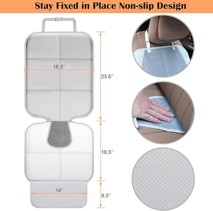 Meolsaek Car Seat Protector, Non-Slip Backing Will Not Leave Imprint, Waterproof Thicker Car Seat Cover for SUV, Sedan, Truck, Leather Car Seat Cushion (Gray 1pc)