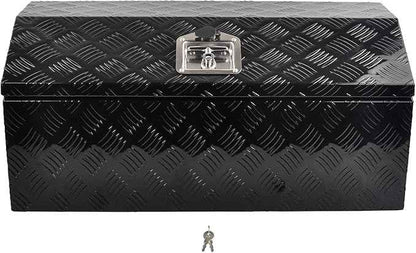 30 Inch Black Aluminum Tool Box Wide Utility Trailer Tongue 5 Bar Tread ToolBox for Pick Up Truck Bed RV ATV Organizer Trailer Storage Tool Box with Lock and Keys (30"x13.2"x13.5")