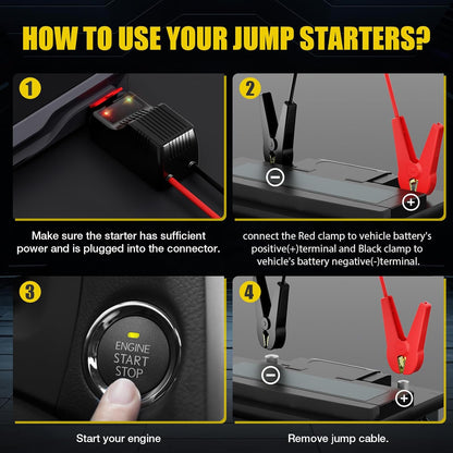 Jump Starter Battery Pack, 4500A Peak Car Battery Charger Jump Starter for Up to 10.0L Gas or 8.0L Diesel Engine,12V Car Jumper Starter Portable with Full LCD Screen (4500A)
