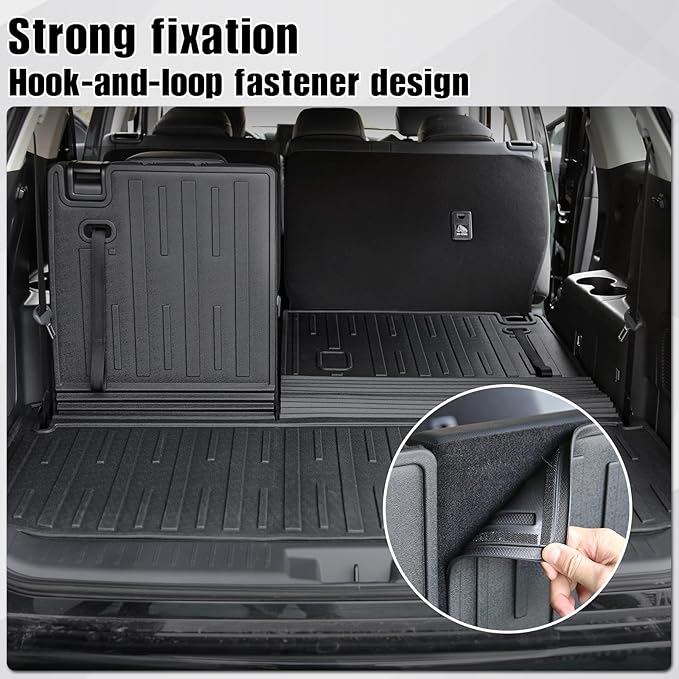 Cargo Mat with Backrest Mat for 2020-2024 2025 2026 Toyota Highlander Car Mat Accessories(Both Hybrid and Gas), TPE All Weather Cargo Liner with SeatBack Cover(Highlander-2 in 1 Trunk Mat)