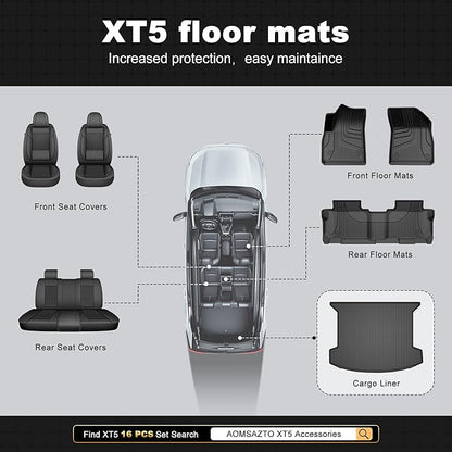 Cargo Mat fit for Cadillac XT5 2017-2025 2026: Custom Fit All Weather TPE Heavy Duty Cargo Liner 2026 XT5 Accessories