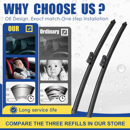 3 wipers Replacement For Chevrolet Trax 2013-2021 2022 2023 Buick Encore 2013-2021 2022 Original Equipment Windshield Wiper Blades Set - 26"+14" +10" (Set of 3) Top Lock