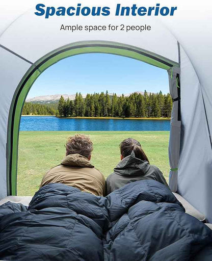 JOYTUTUS Pickup Truck Tent 6.0ft, Waterproof PU2000mm Double Layer for 2 Person, Portable Truck Bed Tent with Rainfly - Green, Fiberglass Pole