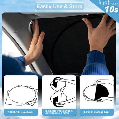 Custom Fit Seltos Windshield Sunshade for 2021-2024 2025 2026 Kia Seltos Front Window Shades Cover for Windshield Sun Visor Protector 210T Reflector Blocks UV Rays Cooler Car Accessories