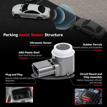 4pcs PDC Bumper Parking Aid Assist Sensors Backup Reverse Radar - Compatible with Nissan Altima Armada Pathfinder Maxima Titan XD Infiniti Q50 Q60 Q70 Q70L QX50 QX60 QX80-284383SH0B 284383TA2E