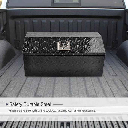 30 Inch Black Aluminum Tool Box Wide Utility Trailer Tongue 5 Bar Tread ToolBox for Pick Up Truck Bed RV ATV Organizer Trailer Storage Tool Box with Lock and Keys (30"x13.2"x13.5")