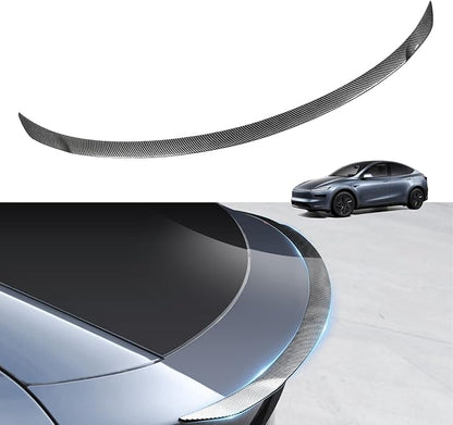 Spoiler for Tesla Model Y Juniper 2025 2026, Sporty OEM Style Trunk Wing ABS Aerodynamic Rear Lip Tail Spoiler for Model Y Juniper Exterior Accessories, Glossy Carbon Fiber