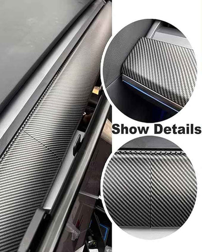 Dashboard Cover and Front Door Cover Compatible with Tesla Model 3（2017-2023） and Model y（2019-2024） (Matte Carbon Fiber Dashboard 2pcs only)