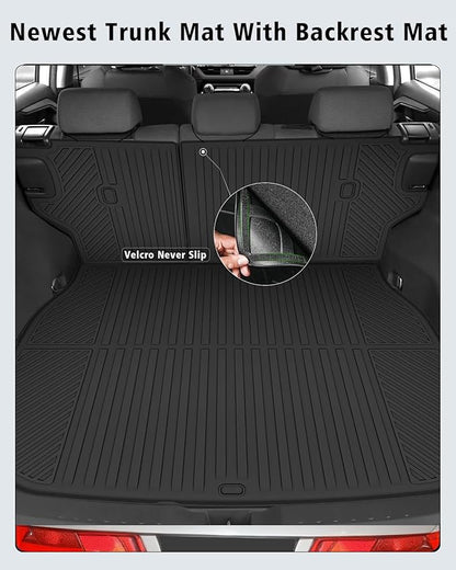 Floor Mats Custom for Toyota RAV4 Hybrid 2026 (Not for Cargo Area with Subwoofer) (Not for Phev) Trunk Mat with Backrest Mat All Weather TPE Full Set Cargo Liners for RAV-4 2026 Accessories, Black