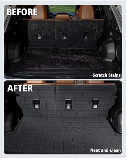 Floor Mats Custom Fit for Subaru Forester 2025 2026 Trunk Mat with Backrest Mat All Weather TPE Rubber Cargo Liner Anti-Slip Full Set for Forester 2025 Accessories (Trunk Mat+Backrest Mats+Floor Mats)