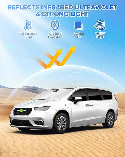 Sunshades for Chrysler Pacifica 2017-2025 2026 Accessories Windshield Sun Shade Side Rear Window Shade Cover Sun Visor Shield Privacy Protection Keep Vehicle Cool Black 8PCS