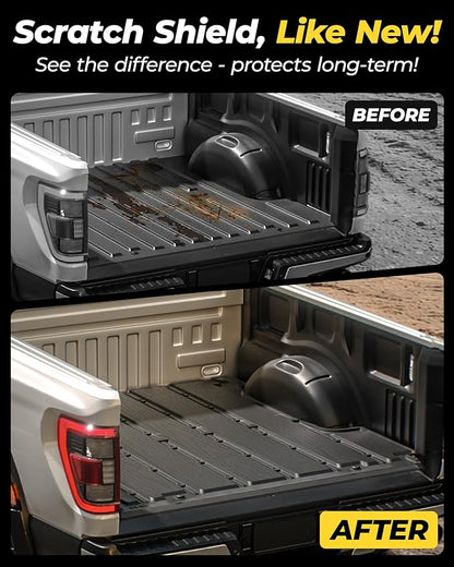 3W Truck Bed Mat Fit 2019-2024 2025 2026 Chevy Silverado 1500 & GMC Sierra 1500 6.6FT Standard Bed (Not Fit 5.5'/5.8'/6.8'/8.2' Bed) All Weather TPE Custom Fit Heavy Duty Pickup Accessories Trunk Mat