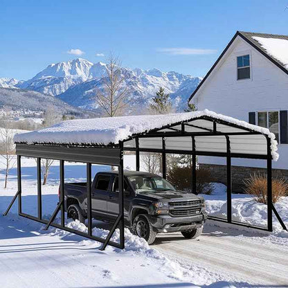 12x20 FT Heavy Duty Metal Carport Kit, Reinforced Frame Carport with Anchors, for Trucks, Boats, RV, Tractor, 100MPH Wind & 35PSF Snow Rating, Easy Assembly