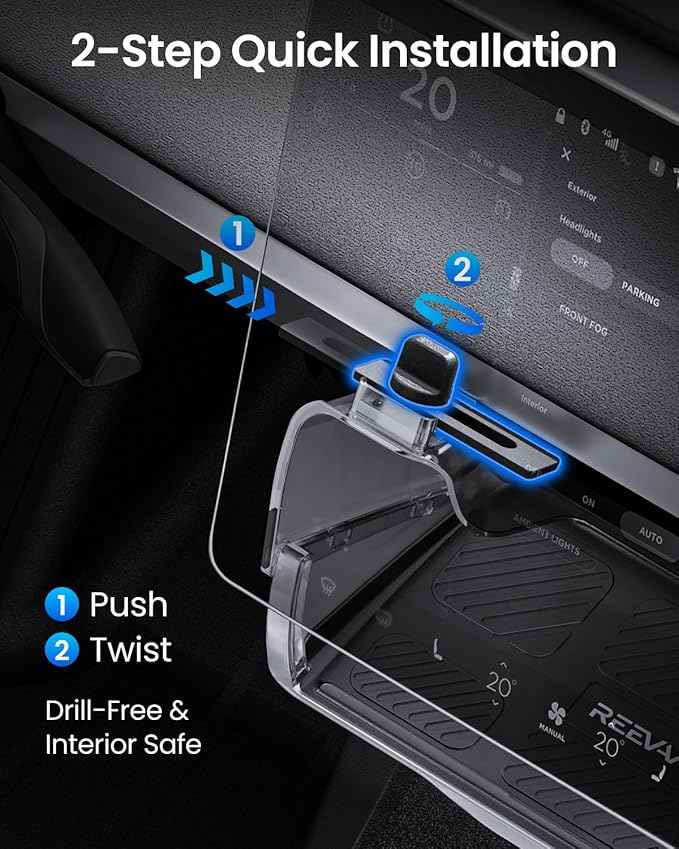 REEVAA Upgraded Tesla Model Y Hidden Under Screen Storage Box for Model Y 2020-2026 (Fit New Model Y Juniper) [One-tap Open & Stable Installation] Model Y Accessories, Center Console Organizer Tray