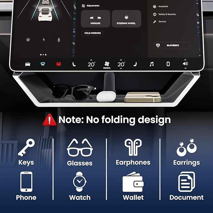 for Model Y Juniper Under Screen Storage Organizer 2025-2026 Upgrade, Model 3 Highland Center Console Organizer Tray 2024-2026 for Tesla Model Y Juniper Accessories, Black