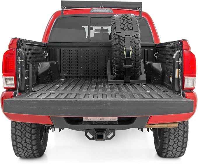 Rough Country Universal Bed Mount Spare Tire Carrier for Pickup Trucks - Fits Tires 33" to 40"