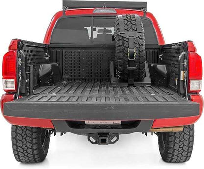 Rough Country Universal Bed Mount Spare Tire Carrier for Pickup Trucks - Fits Tires 33" to 40"