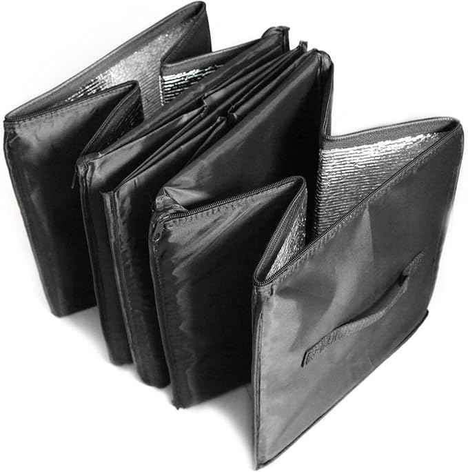 Cargo Foldable Multi Compartment Fabric Car Truck Van SUV Storage Basket Trunk Organizer and Cooler Set,Black,AK-018