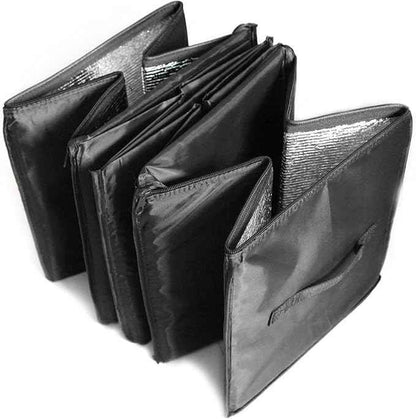 Cargo Foldable Multi Compartment Fabric Car Truck Van SUV Storage Basket Trunk Organizer and Cooler Set,Black,AK-018
