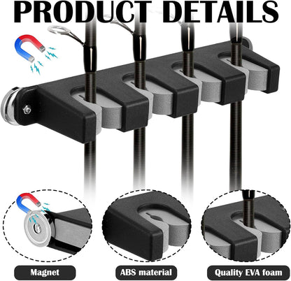 2 Pcs Magnetic Fishing Rod Holder for Car Fishing Pole Rack Vertical Rod Storage Holders for Truck Bed Boat Wall Garage Door