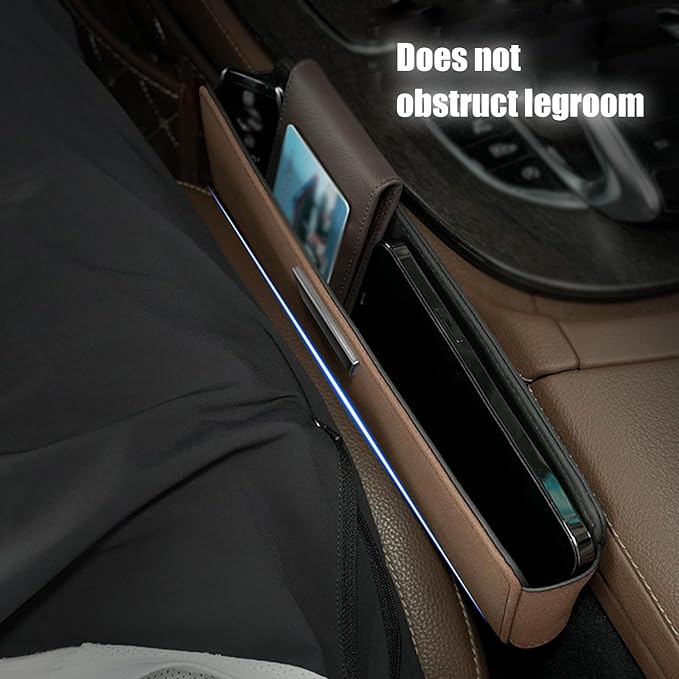 Car Seat Gap Filler Organizer Compatible with Tesla Roadster Sport/2.5 Coupe 2010-2025, Organizer Secure Storage for Small Items Auto Seats Storage Organizers No Drop,Grey