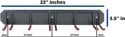 Wall Mounted Horizontal Rack for Storage of Skis and Poles-Heavy Duty Weatherproof Nonslip Garage Wall Organizer for Carrying Snowboard, Hockey Sticks, Skates, Helmets (Large, 2 Ski Sets)