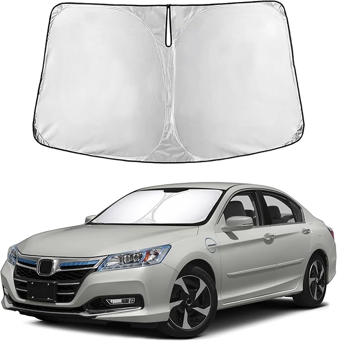 EcoNour Windshield Sun Shade Compatible for Honda Accord 2013–2017 | Sedan Front Window Sunshade | Foldable 4-Layer Sun Visor Protector | UV & Heat Blocking | Keeps Interior Cool