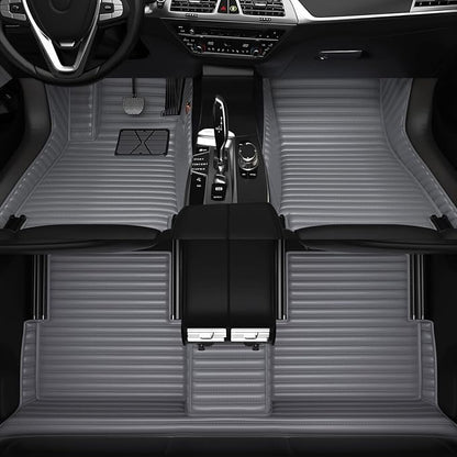 Customized Personalized car Floor MATS Luxury Full-Body car Floor mats are Suitable for 99% of Vehicle Models (Pickup Trucks/SUVs/sedans) and Offer Personalized Text Customization (=Gray)