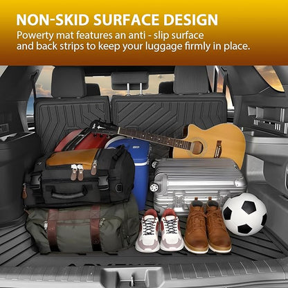 Powerty Floor Mat for Toyota 4Runner 2025 2026, All Weather TPE Custom Trunk Cargo Mat Liner with Backrest Mat Replacement for Toyota 4Runner Accessories (Fit 5 Seats,Not for Hybrid Model)