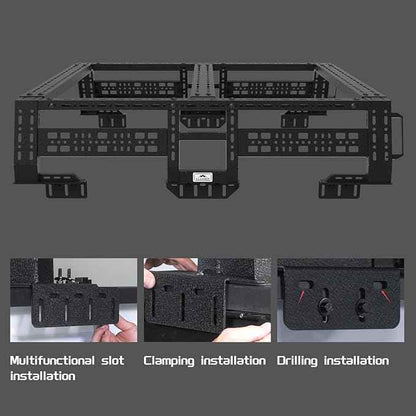 CLAMBER Overland Bed Rack for Full-Size Pickup with/Without Bed Rails | Adjustable Width Compatible with Ford F-Series, Silverado, Sierra, Ram, Titan & XD, Tundra(See Image for Size Chart)