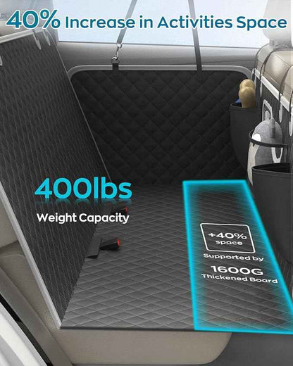 Dog Car Seat Cover for Back Seat, Hard Bottom Dog Hammock for Car, Waterproof Back Seat Extender for Large Dogs, Pet Seat Protector, Universal for Cars, SUVs, 400lb