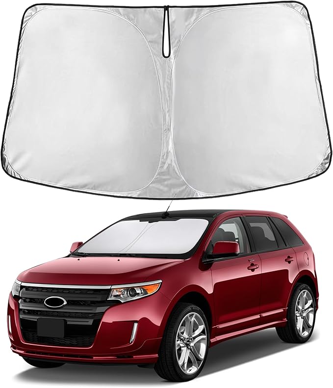 EcoNour Custom Windshield Sun Shade for Ford Edge 2007–2014 | Midsize SUV Front Window Heat & UV Shield | Foldable Multi-Layer Sun Cover
