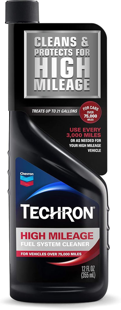 Chevron Techron High Mileage Fuel System Cleaner, 12 oz, Pack of 2