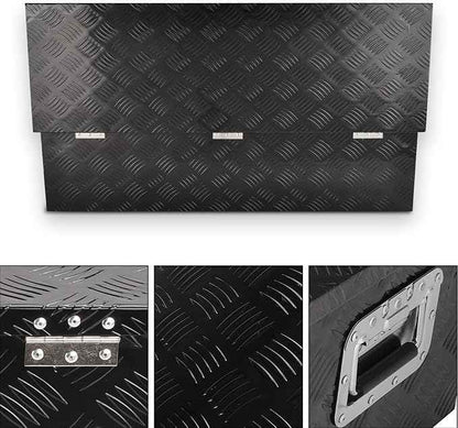 39 Inch Black Aluminum Tool Box 5 Bar Tread ToolBox for Truck Bed Car Outdoor Trailer Pickup Underbody RV ATV Storage Underbed Tools Organizer with Lock and Keys (39"X13"X10")