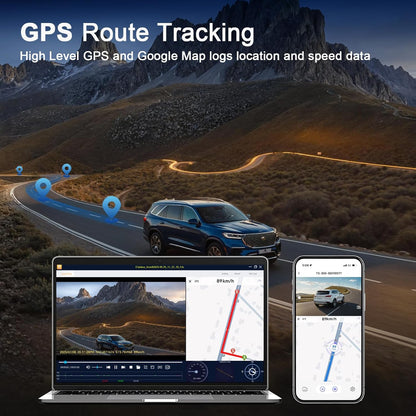Dash Cam, 4K Dash Cam Front and Rear with ADAS, 170°/150° Wide View, Starlight Night Vision, GPS, WDR, G-Sensor, App Support, 24H Parking Mode, 64GB Card Included