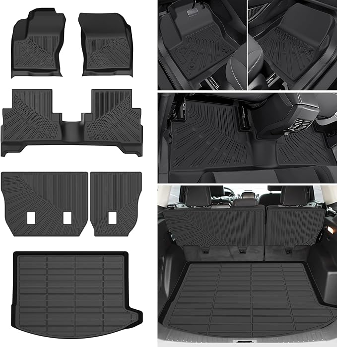 Escape Floor Mats & Cargo Liner w/Backrest Mat Fit for Ford Escape 2013-2019, All Weather Floor Mats for Escape Accessories Heavy Duty Waterproof