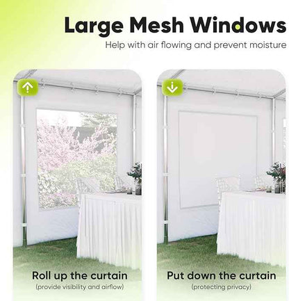 Quictent 20x20ft Party Tent Heavy Duty Outdoor Canopy Tent Carport Wedding Event Shelter BBQ Wedding Tents for Parties with Storage Bags(Mesh)