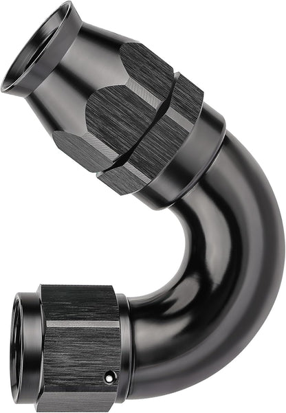 EVIL ENERGY 8AN 150 Degree PTFE One Piece Full Flow End Hose Fitting Aluminum Black