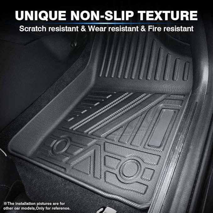 KUST Custom Fit Floor Mats for 2019-2025 Cadillac XT4 Accessories All Weather Floor Liners Rubber 1st & 2nd Row Black Non-Slip High Edge