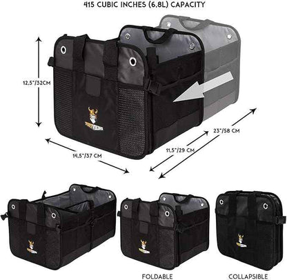 Tuff Viking Convertible SUV Trunk Organizer | Truck Bed Organizer for SUVs, Autos, Trucks and Jeeps with Tie Down Straps