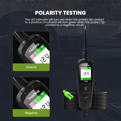 Power Circuit Probe Kit, P100 Car Circuit Tester, 12V 24V Automotive Electrical Tool, 6-30V Vehicle Short Circuit Finder with 40ft Cable, Trailer Truck Voltage Current Detector