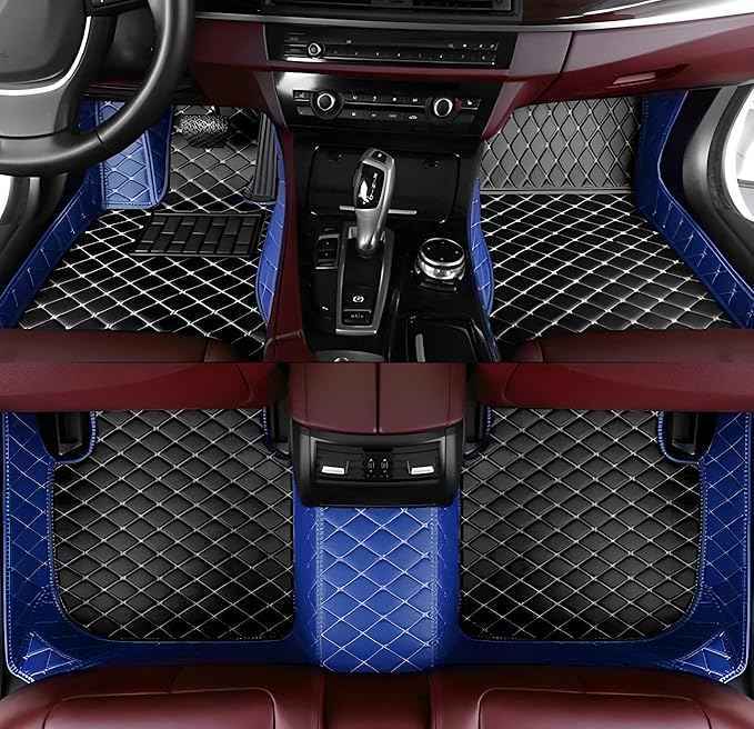 SARAHS Customized car Floor mats -Suitable for 99% of Cars, SUVs, and Trucks - car Pads to Protect Vehicle Interior Floor Accessories (Blue and Black)