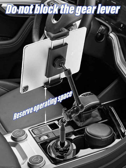 Car Cup Holder Tablet Mount for 4.7-13" iPad & Phone, Extra-Length Metal Arm（12.9"） Truck Cup Tablet Holder with 360° Adjustable Arm, Cupholder for iPad Pro, Air, Mini, Galaxy Tab, Fire HD