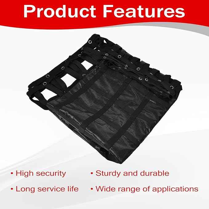 Heavy Duty 120" x 144" Truck Bed Cargo Net with Adjustable Cam Buckles & S-Hooks & Cross Strap,10' x 12' Cargo Net with 1500LBS Capacity for Pickup Truck Bed Trailer SUV Jeeps